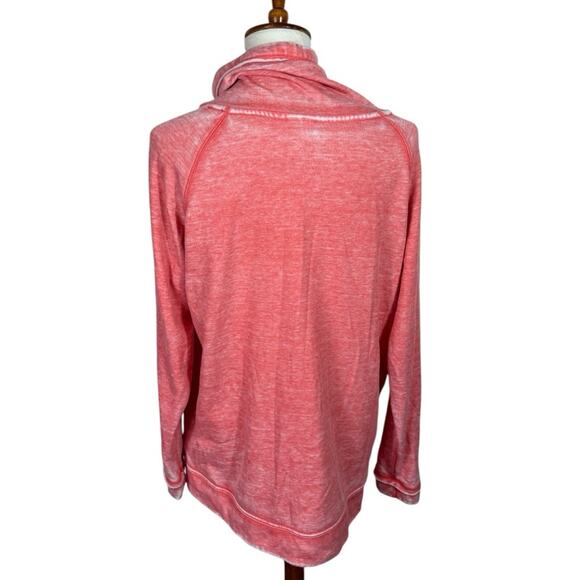 Green Tea Coral Pink Factory Distressed Dyed Super Soft Sweatshirt Size LG - Picture 4 of 7